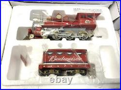 Hawthorne Village Budweiser Holiday Express Train Set Clydesdales NICE See Pics