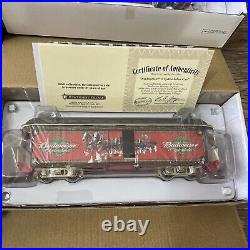 Hawthorne Village Budweiser Holiday Express Train Set Clydesdales NICE See Pics