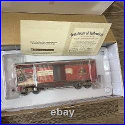 Hawthorne Village Budweiser Holiday Express Train Set Clydesdales NICE See Pics