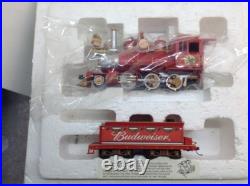 Hawthorne Village Budweiser Holiday Express Train Set with Tracks & COA UNTESTED