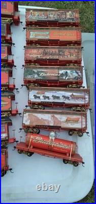 Hawthorne Village Budweiser Train Locomotive Tender Set+15 Dif Cars and Caboose
