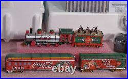 Hawthorne Village Coca-cola Christmas Steam Locomotive Passenger Train Set Mint