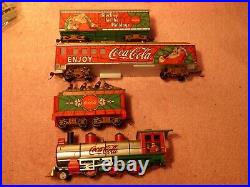Hawthorne Village Coca-cola Christmas Steam Locomotive Passenger Train Set Mint
