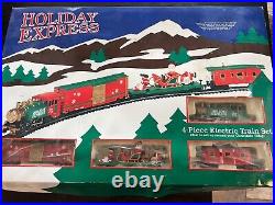 Holiday Express 4 Piece Electric Train Set HO Christmas Santa Claus Vintage