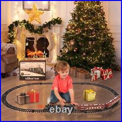 Hot Bee Train Set, Christmas Train withGlowing Passenger Carriages Metal Electr