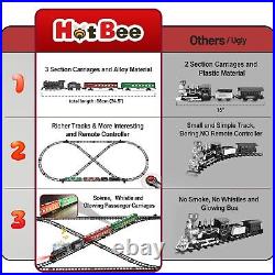 Hot Bee Train Set, Remote Control Train for Christmas Tree Metal Train Toys w