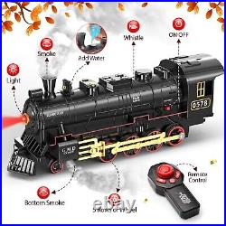 Hot Bee Train Set for Boys, Remote Control Christmas Train Sets withSteam Locomo
