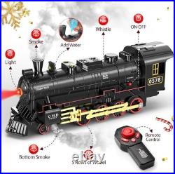 Hot Bee Train Set for Boys, Remote Control Christmas Train Sets withSteam Locomotiv