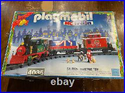 INCOMPLETE FOR PARTS Playmobil 4035 Christmas Holiday Train Set With Box