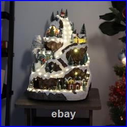 Indoor Animated Winter Wonderland Set 18in with LED Lights Music Moving Train