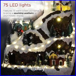 Indoor Animated Winter Wonderland Set 18in with LED Lights Music Moving Train