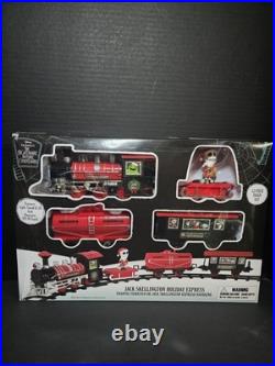 Jack Skellington Holiday Christmas Train Set, Battery Powered New In Box 12 Pc