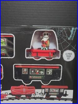 Jack Skellington Holiday Christmas Train Set, Battery Powered New In Box 12 Pc