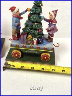 Jim Shore Heartwood Creek Christmas Train Figurine Set Hand Painted Resin