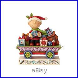 Jim Shore PEANUTS Christmas Figurine Complete Train Set Snoopy Charlie Brown