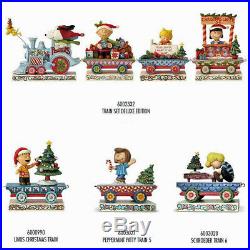 Jim Shore Peanuts Christmas Train Set & Linus, Patty & Schroeder NIB + Lunchbox