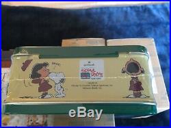 Jim Shore Peanuts Christmas Train Set & Linus, Patty & Schroeder NIB + Lunchbox