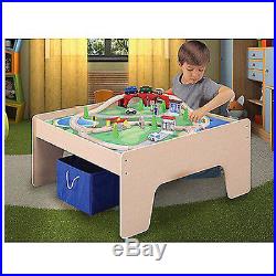 Kids Train Set Activity Table Wooden Playset Thomas 45-Piece 2in1 Christmas Gift