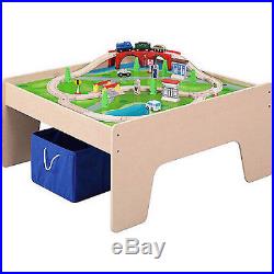 Kids Train Set Activity Table Wooden Playset Thomas 45-Piece 2in1 Christmas Gift