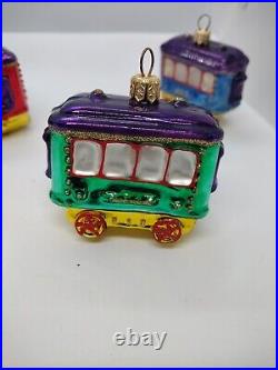 Kurt Adler Polonaise Glass Train Ornament Set in Box