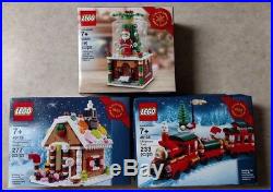 LEGO 40139, 40138, 40223 Gingerbread House, Train, Snowglobe, Christmas, retired