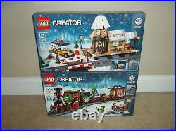 LEGO Christmas Sets Lot 10254 & 10259 Winter Holiday Train & Station Sealed Box