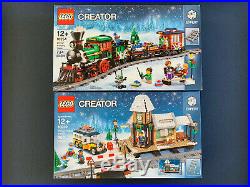 LEGO RETIRED Winter Holiday Train 10254 AND Village Station 10259 CHRISTMAS