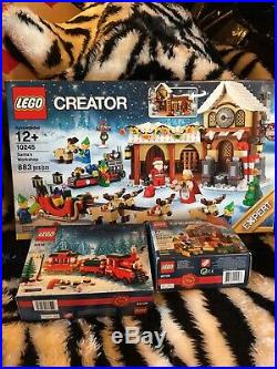 LEGO Santa's Workshop 10245, Christmas Train 40138 & Toy Work Shop 40106. WOW