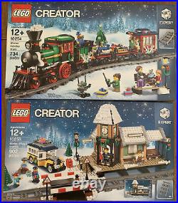 LEGO Winter Village Station & Winter Holiday Train Sets 10254 & 10259 NEW Sealed