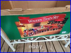 Large Wooden Christmas Express Train Set 3-Piece Christmas Display