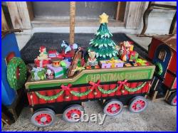 Large Wooden Christmas Express Train Set 3-Piece Christmas Display Large Wooden Christmas Express Train Set 3-Piece Christmas Display