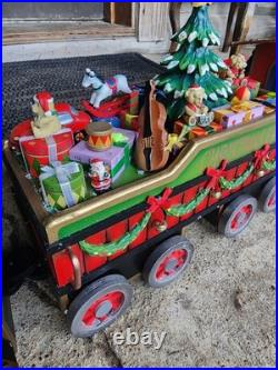 Large Wooden Christmas Express Train Set 3-Piece Christmas Display