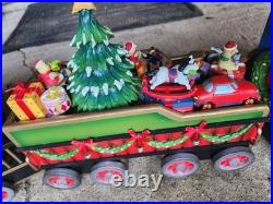 Large Wooden Christmas Express Train Set 3-Piece Christmas Display Large Wooden Christmas Express Train Set 3-Piece Christmas Display