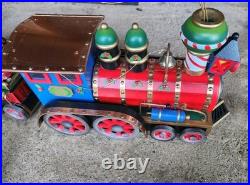 Large Wooden Christmas Express Train Set 3-Piece Christmas Display Large Wooden Christmas Express Train Set 3-Piece Christmas Display