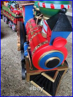 Large Wooden Christmas Express Train Set 3-Piece Christmas Display Large Wooden Christmas Express Train Set 3-Piece Christmas Display