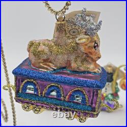 Larry Fraga A Christmas Choo Choo Ornament Set (5) Piece Train Set New