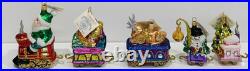 Larry Fraga Christmas Choo Choo Train Ornament Set 5pc NIB Holiday Train Set