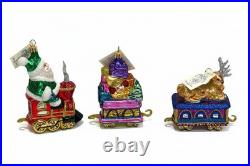 Larry Fraga Christmas Choo Choo Train Ornament Set 5pc NIB Holiday Train Set