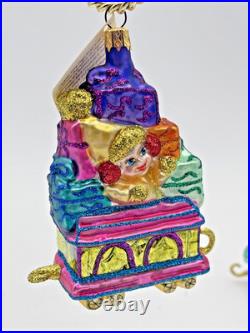 Larry Fraga Christmas Choo Choo Train Ornament Set 5pc NIB Holiday Train Set