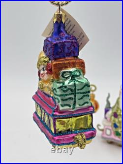 Larry Fraga Christmas Choo Choo Train Ornament Set 5pc NIB Holiday Train Set