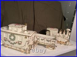 Lenox Holiday Junction 3-Piece Porcelain Train Set 24K Gold Trim Mint Condition