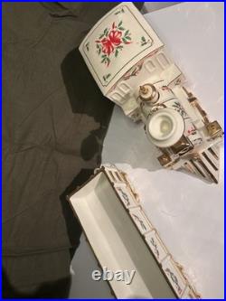 Lenox Holiday Junction 3-Piece Porcelain Train Set 24K Gold Trim Mint Condition