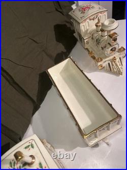 Lenox Holiday Junction 3-Piece Porcelain Train Set 24K Gold Trim Mint Condition