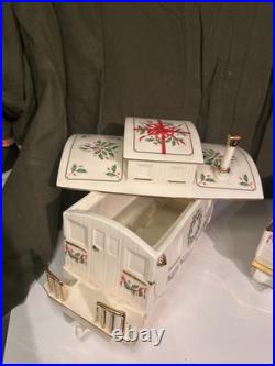 Lenox Holiday Junction 3-Piece Porcelain Train Set 24K Gold Trim Mint Condition
