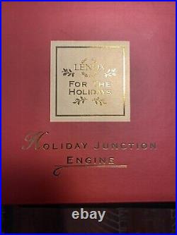 Lenox Holiday Junction 3 piece Train Set Engine, Wagon, Caboose Mint With Boxes