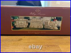 Lenox Mistletoe Park 3 Pc TRAIN SET Village Treasures 2007 IN BOX EUC