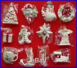 Lenox Winter Delights Miniature Tree 12 Ornaments Set Angel Train Christmas NEW