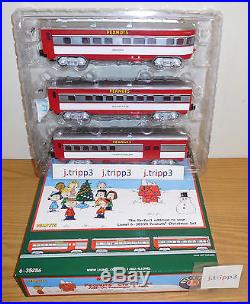 Lionel #35286 Peanuts Charlie Brown Christmas Passenger 3-pack Set Train O Gauge
