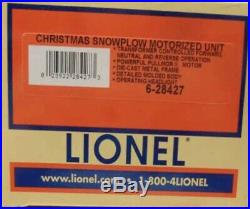 Lionel Christmas Snowplow Motorized Unit 6-28427! For O Gauge Train Set Santa