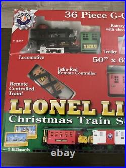 Lionel Lines 36 Piece G-Gauge Christmas Train Set With Remote in box Tested